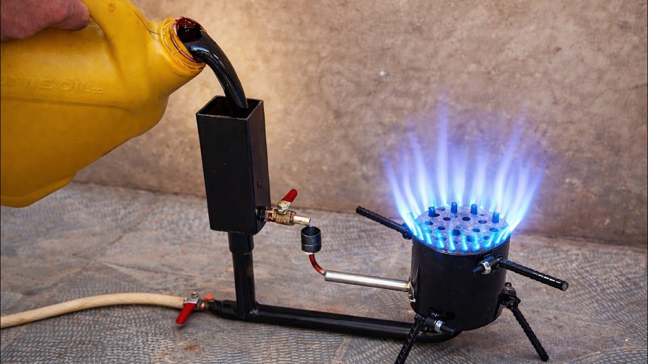Homemade Jet Burner Using Waste Oil 🔥 Powerful and Simple Design