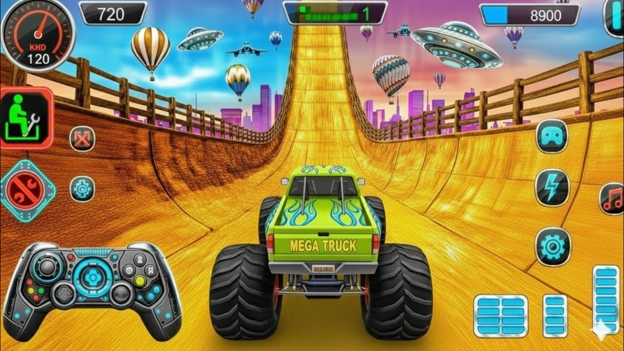 Monster Truck Mega Ramp Stunt Impossible Drive - Car Stunt Racing Game - Android Gameplay #255