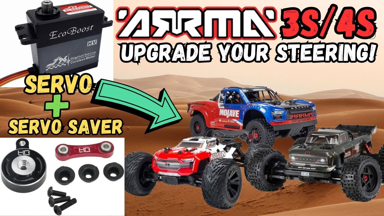 Модификации рулевого управления Arrma 4s. Сервопривод + Servo Saver. Улучшите рулевое управление.