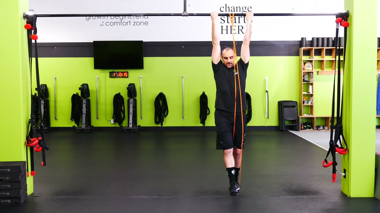 Group Training Boise I Band Assist Chin Up Demonstration I Kvell Fitness and Nutrition