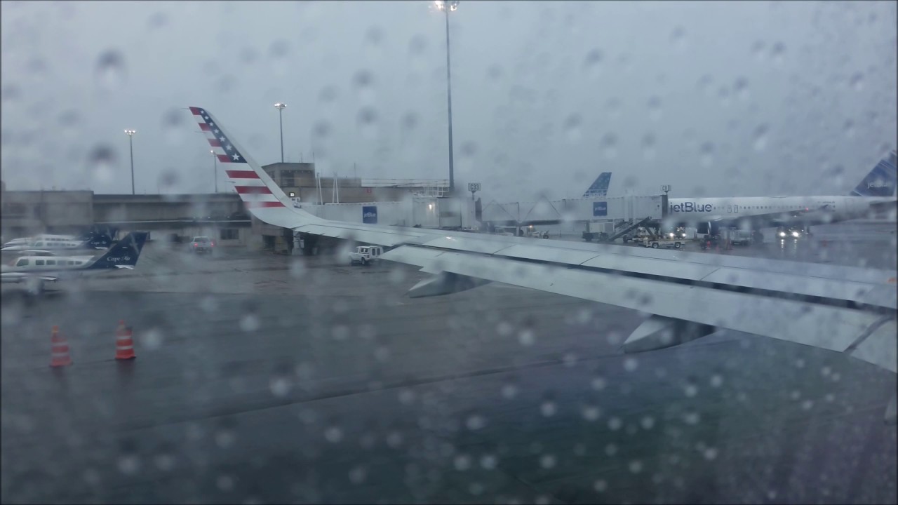 Virgin America VX351 takeoff at Boston Logan International Airport