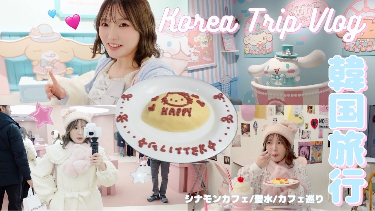 真冬の韓国旅行vlog❄️๋࣭ ⭑ シナモンカフェ/聖水/かわいい巡り