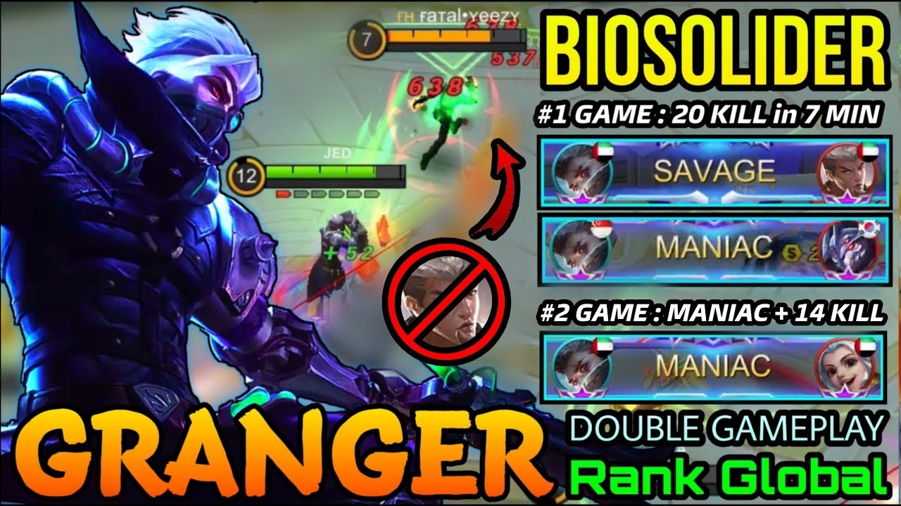 SAVAGE + MANIAC!! Granger Biosolider Double MVP gra - Najlepszy Granger na świecie - MLBB