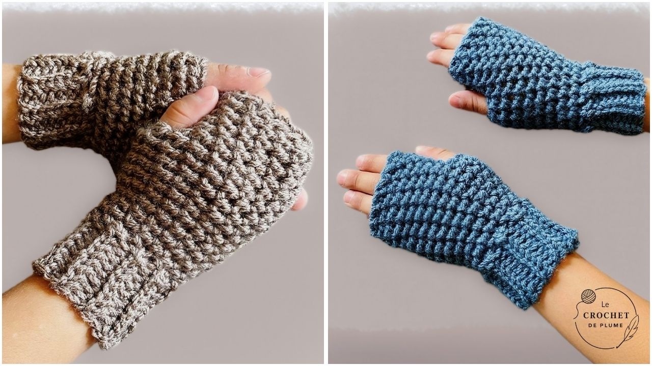 Comment faire des MITAINES au crochet SANS COUTURE ? Facile Rapide Pas cher  ⭐️