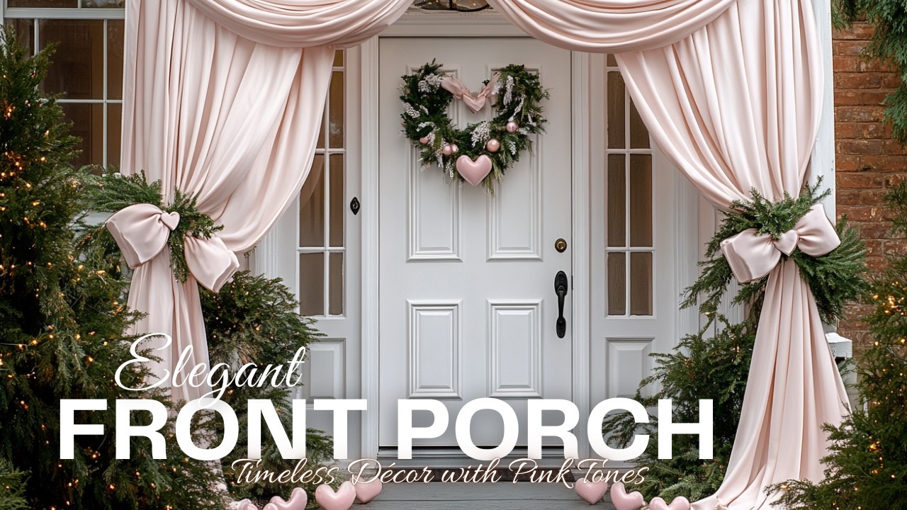 Elegant Valentine’s Day Front Porch Ideas: Timeless Décor with Pink Tones