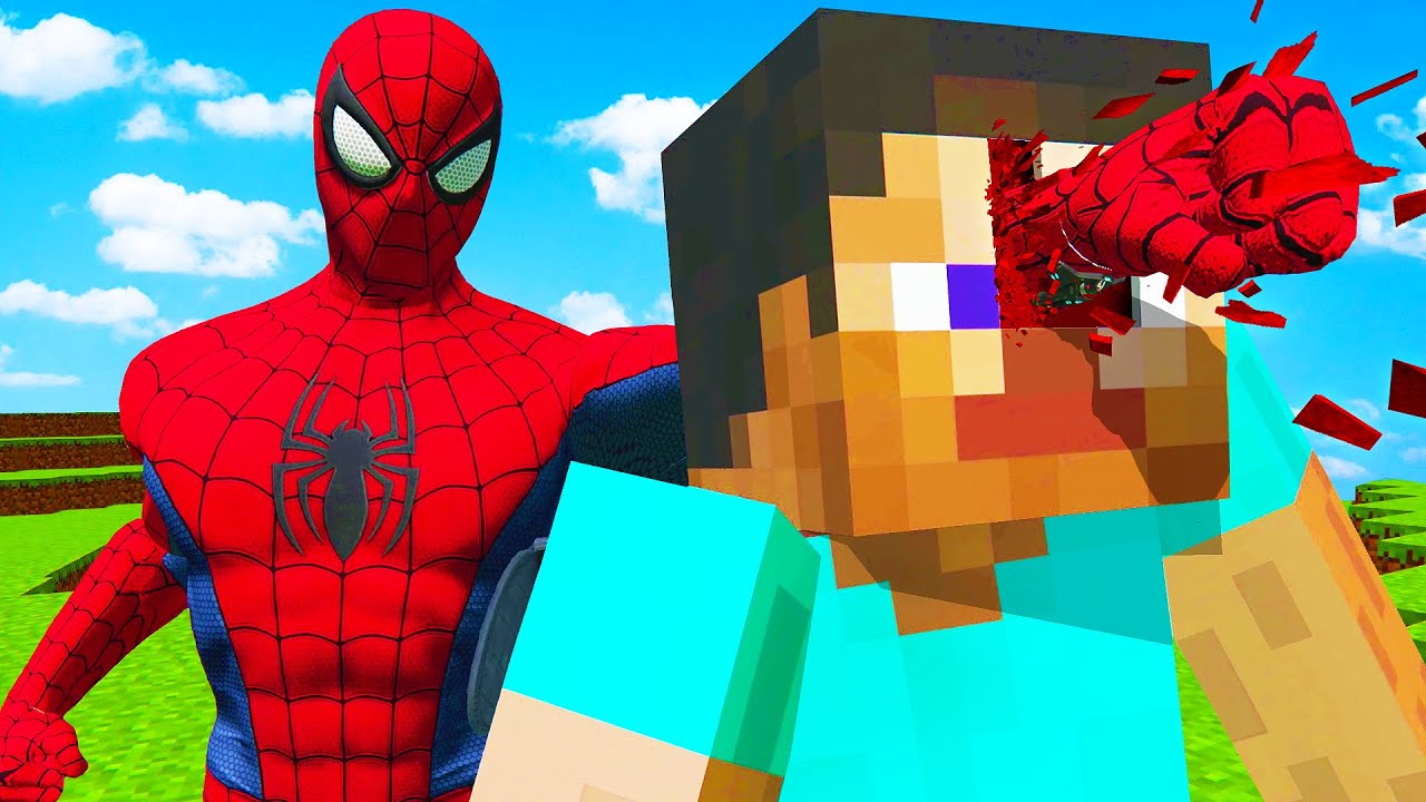 Torturing Minecraft Steve as Spiderman... (Bonelab Mods)