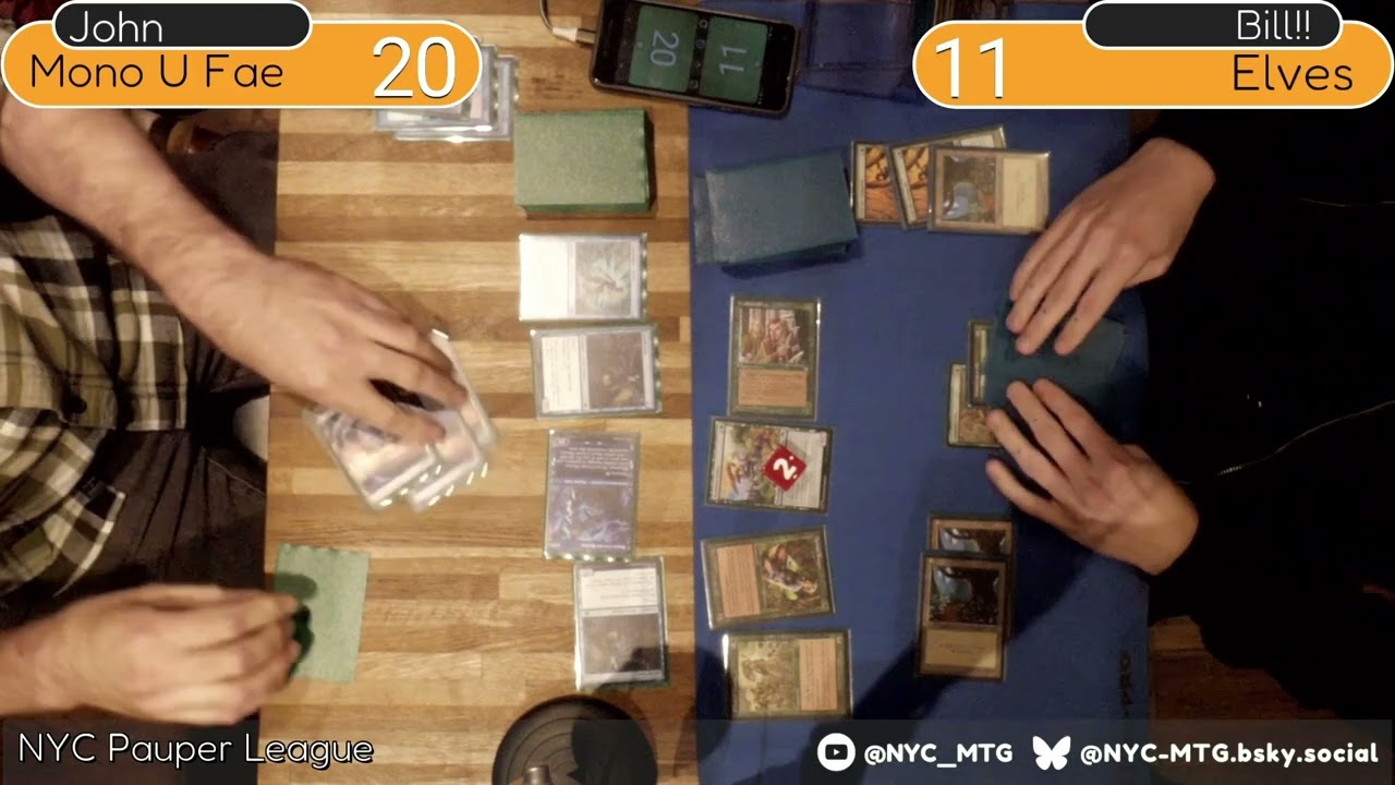 Mono Blue Faeries vs Elves | NYC Pauper League Week 12 Season 2 | MTG Gameplay