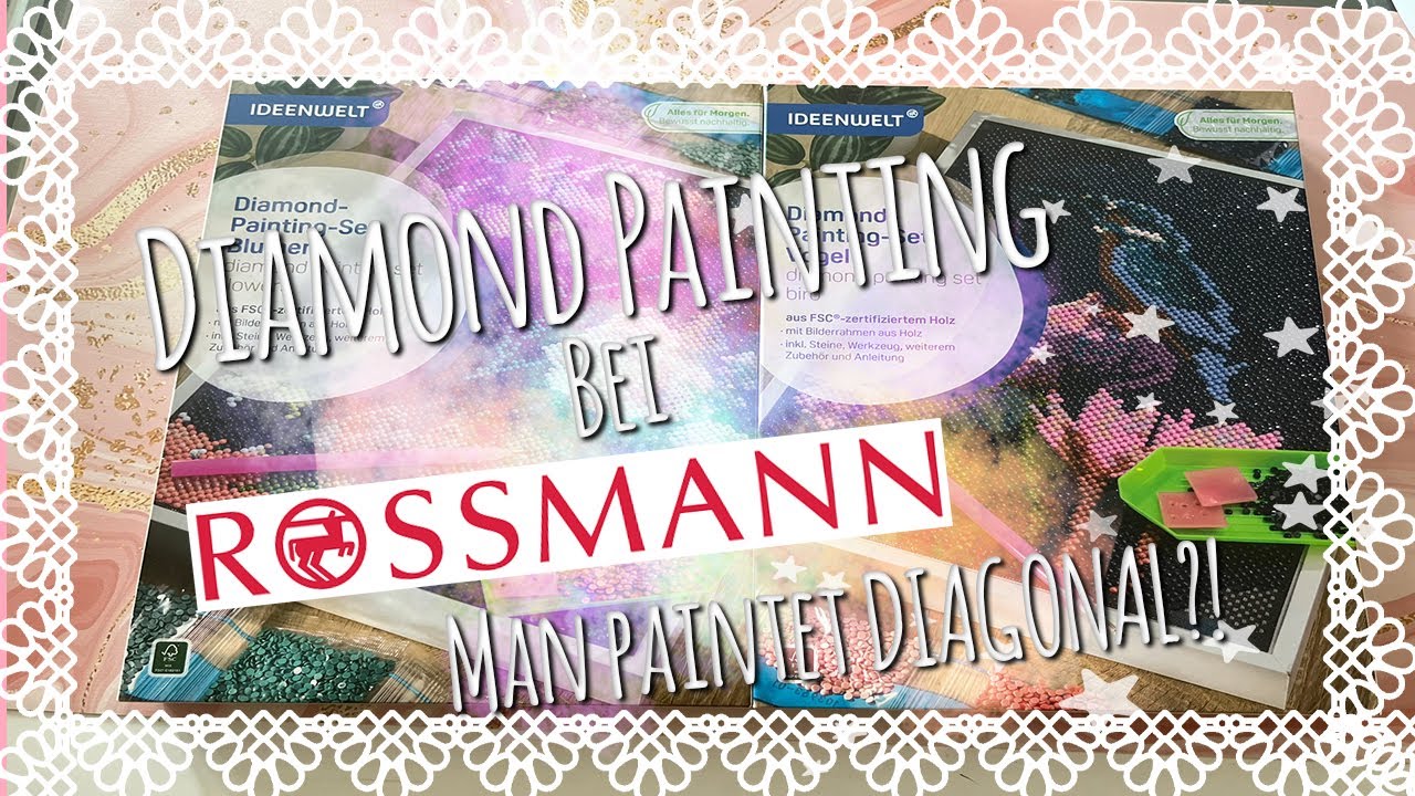 DIAMOND PAINTING bei ROSSMANN? 😍 DIAGONALES PAINTEN & inklusive Bilderrahmen 😊 | UNBOXING