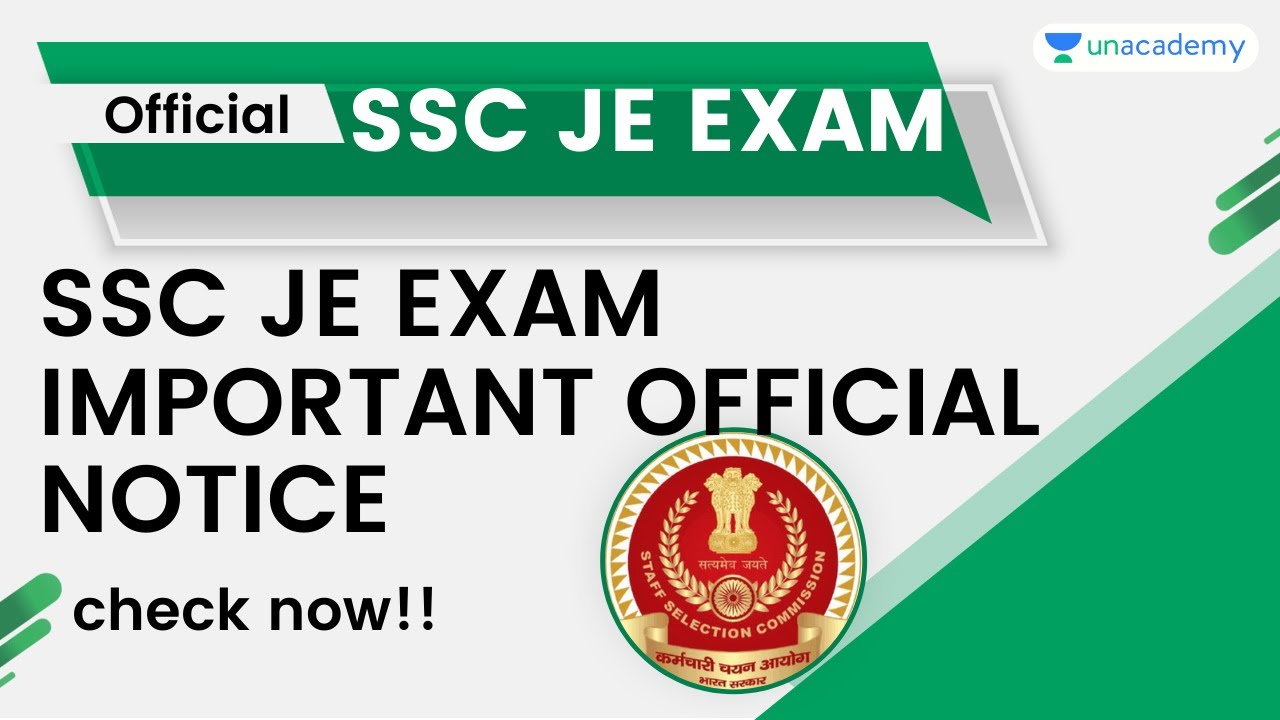 SSC JE Important Official Notice | SSC EXAMS 2021-22 | SSC JE | OFFICIAL NOTICE