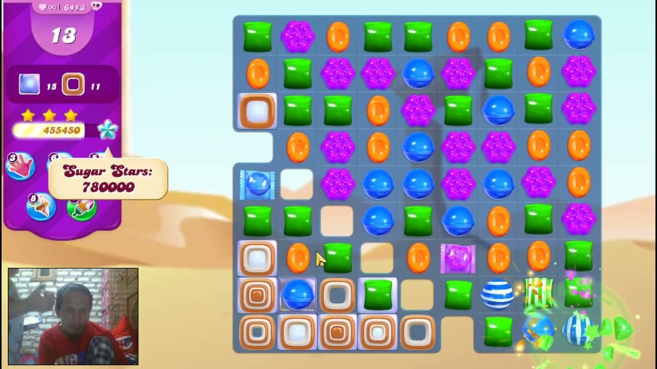 Candy Crush Saga Level 6413 - 3 Stars, 25 Moves Completed