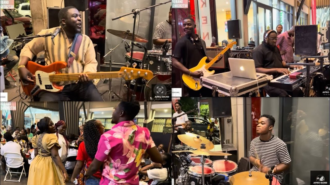 🔥BACK TO BACK GHANAIAN LIVE BAND PERFORMANCE WITH THE AFRO BAND||EMMA ON BASS🎸||GOOD SOUNDS||🥁🎛️🎹🎸