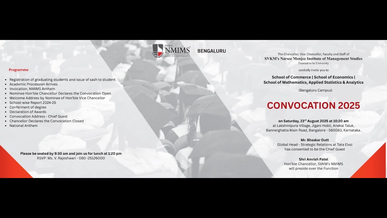 CONVOCATION 2025 | NMIMS Bengaluru | LIVE