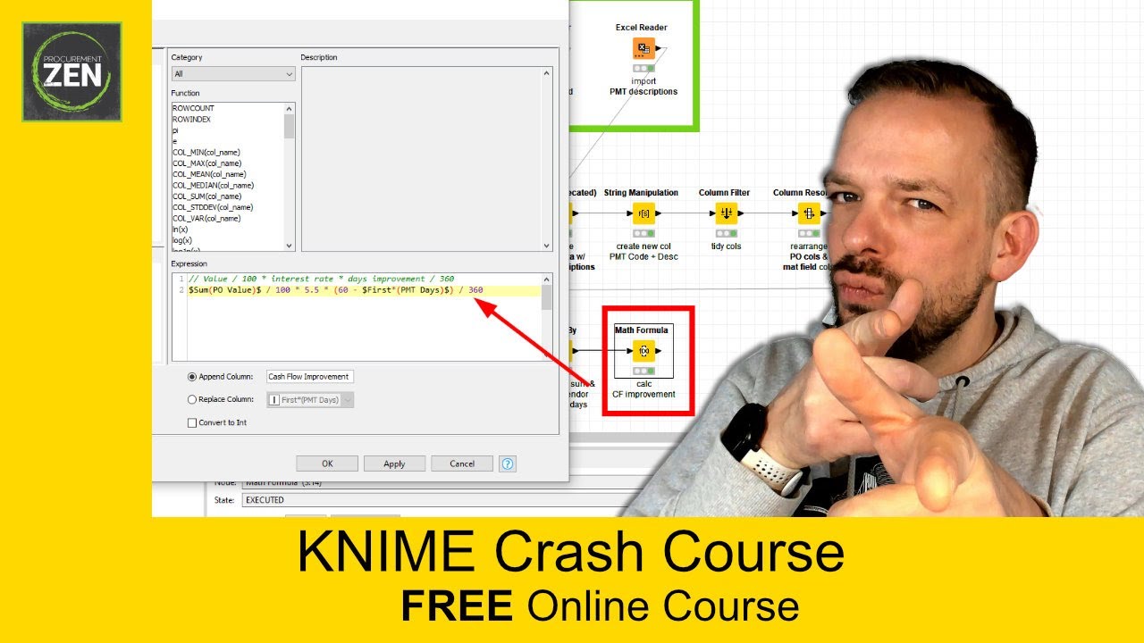 Ускоренный курс Knime: узел математических формул
