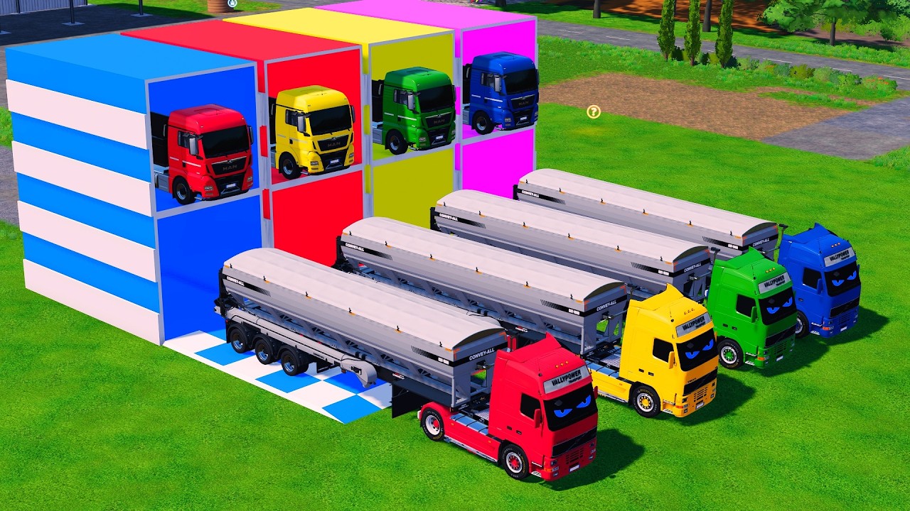 TRANSPORTING BUS, POLICE CARS, DUMP TRUCK, BOX TRUCK, FIRE TRUCK WITH SCANIA TRUCK - FS22 #21