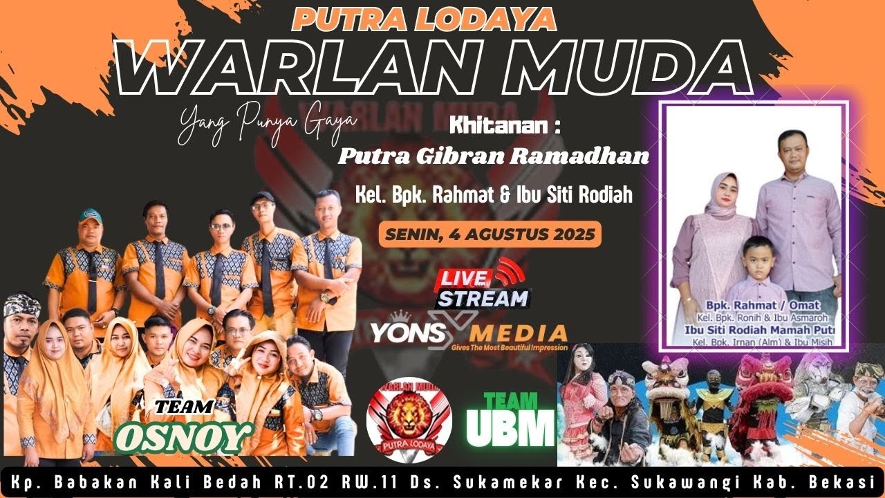 🔴 LIVE. WARLAN MUDA | THE LEGEND OF PANTURA | SENIN, 04 AGUSTUS 2025 | DS. SUKAMEKAR  - BEKASI