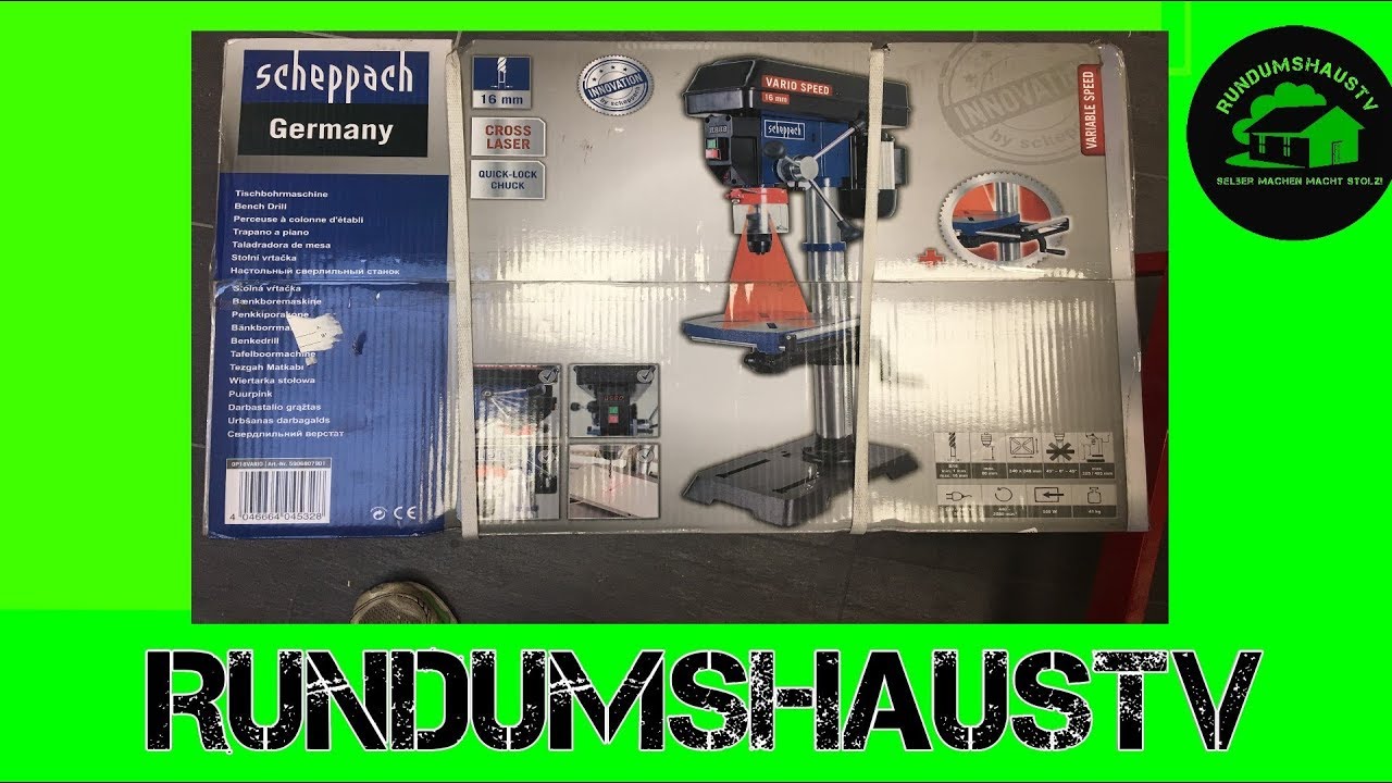 Fast unboxing Bohrmaschine Scheppach DP18 Vario