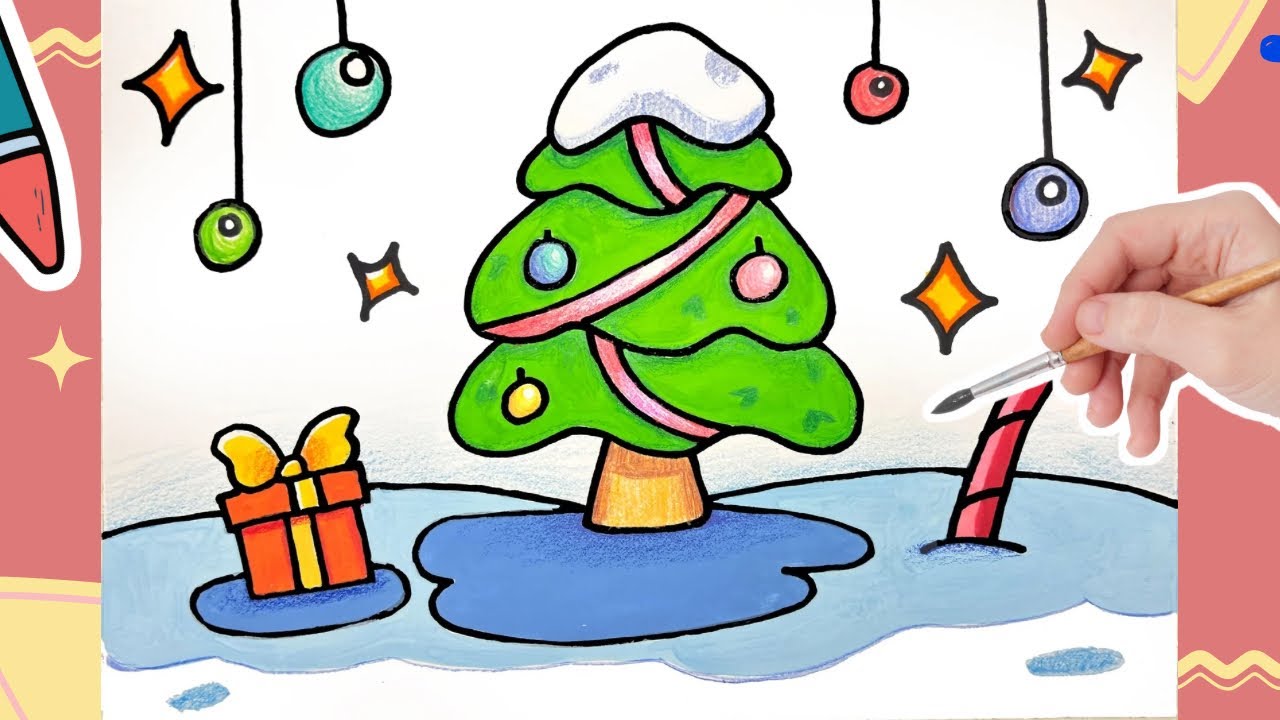 Easy Christmas tree Drawing for Kids |Step by Step Christmas drawing for kids| tree drawing for kids