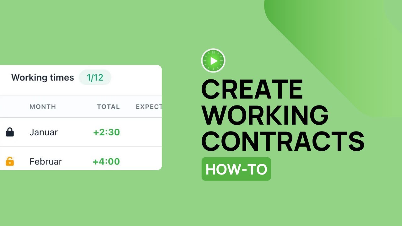Working contract in Kimai