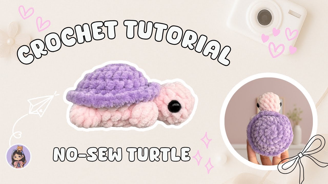 How to crochet NO-SEW turtle, step-by-step no sped up tutorial l My universe