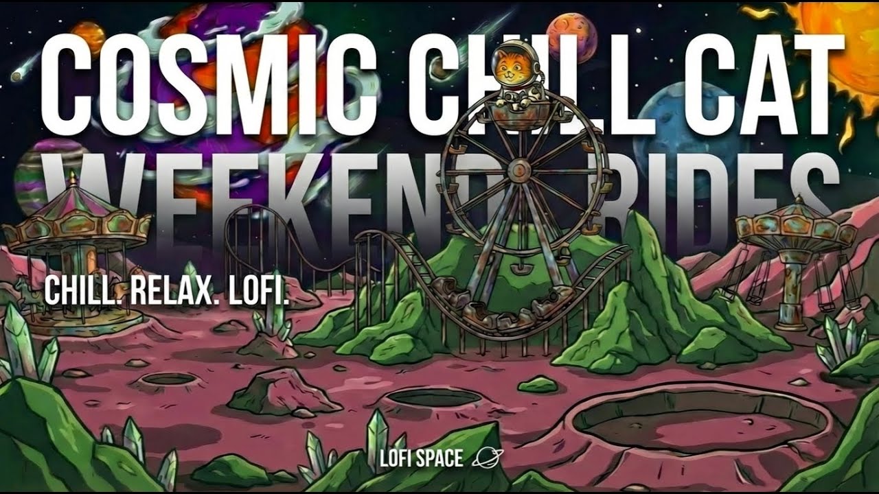 Cosmic Chill Cat Quiet Comfort Weekend Rides 🐾🌌 Long Lofi Beats for Sleep, Study & Relaxing