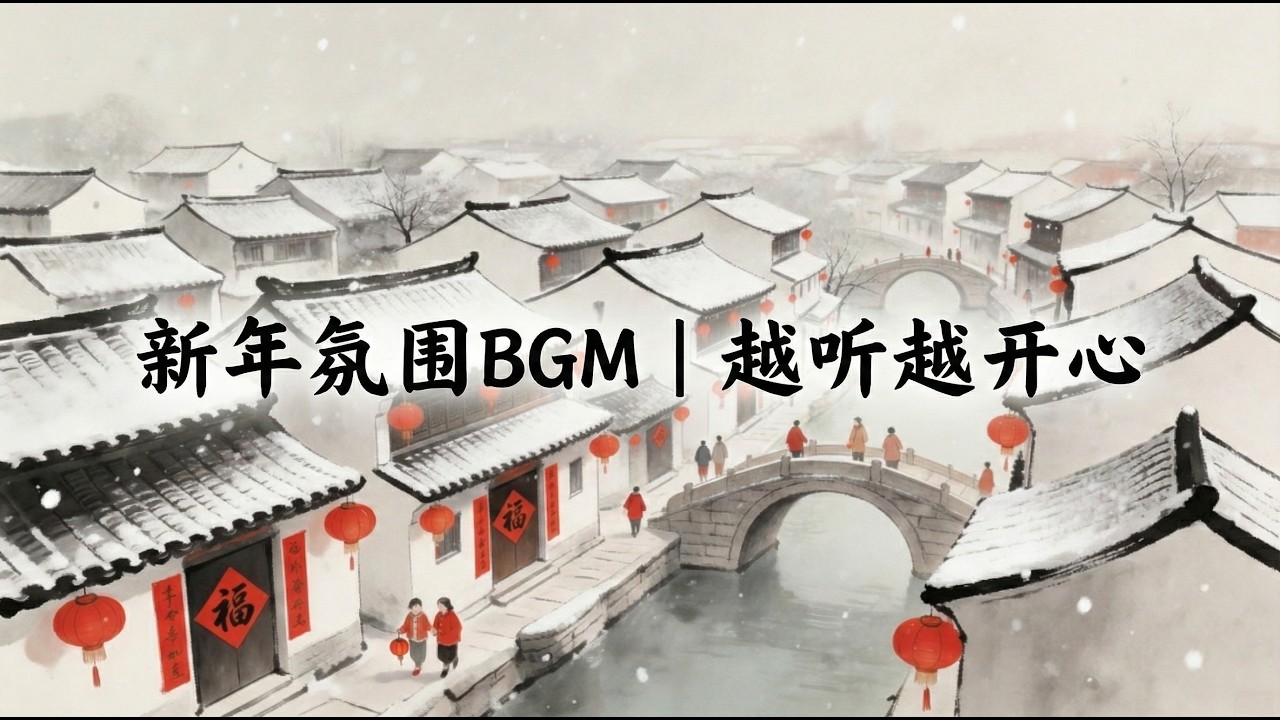 新年氛围｜越听越开心｜春节背景轻音乐｜1小时循环｜Chinese New Year Ambience (1 Hour Loop) | Upbeat & Festive
