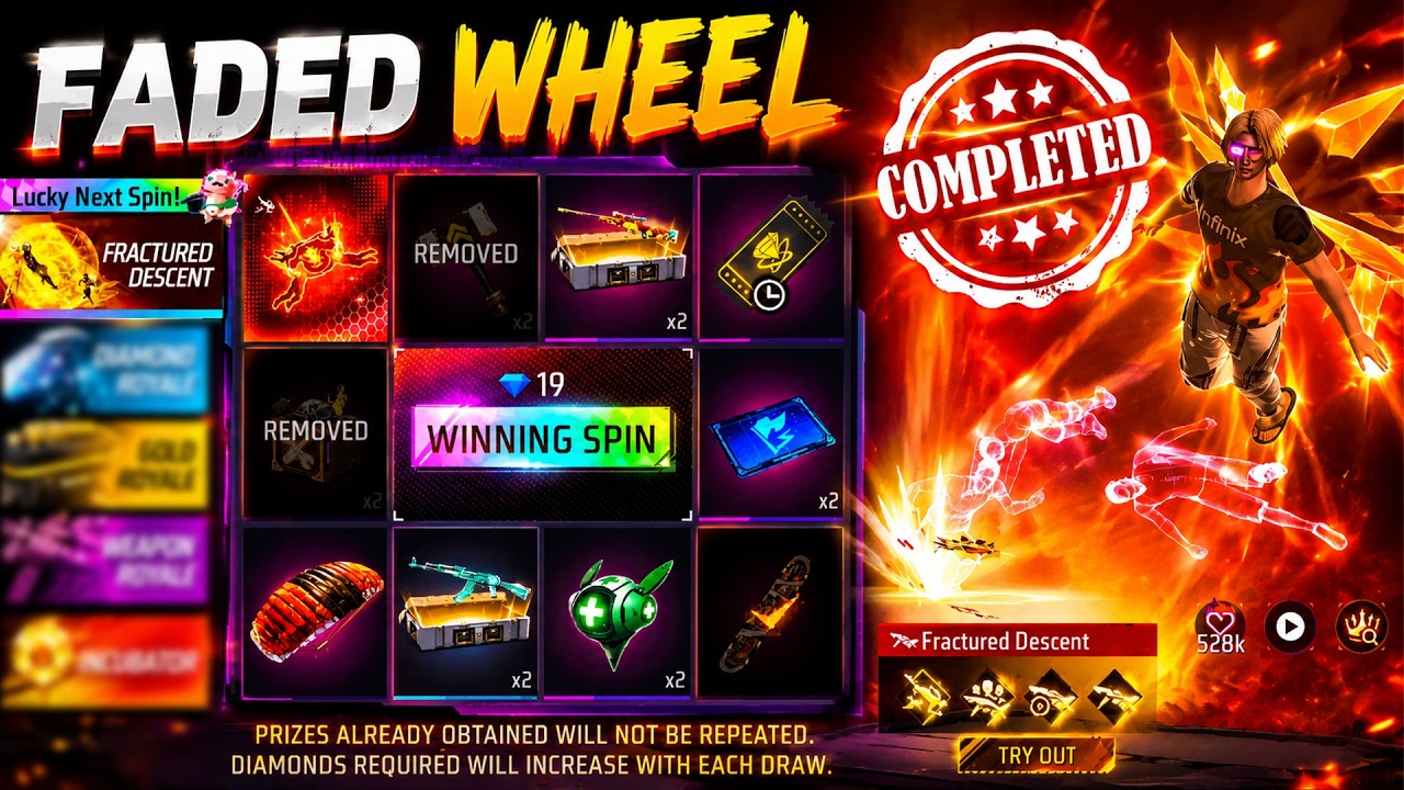 Winning Spin Trick in Faded Wheel 🤩 | New Skydrive Faded Wheel Event Free Fire 