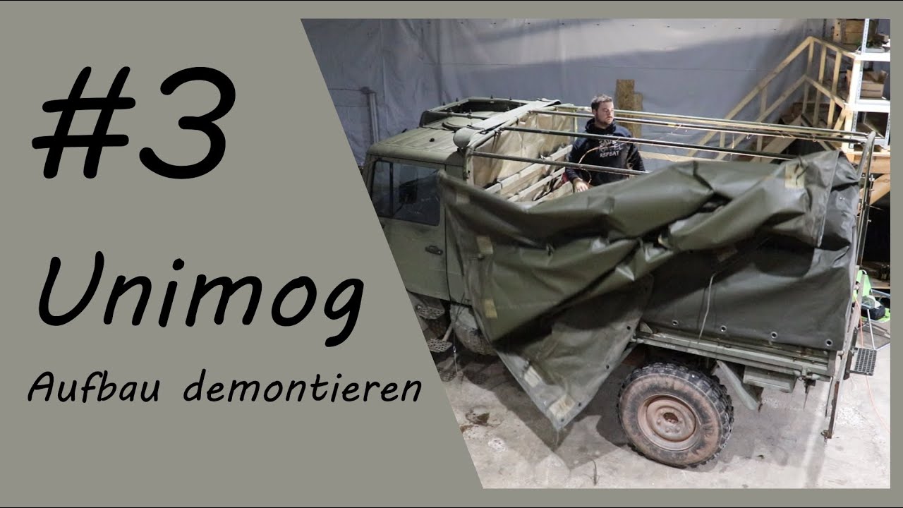 Unimog 1300L Camper #3 - Aufbau beim Bundeswehr-Unimog demontieren × LUKAS-4WD