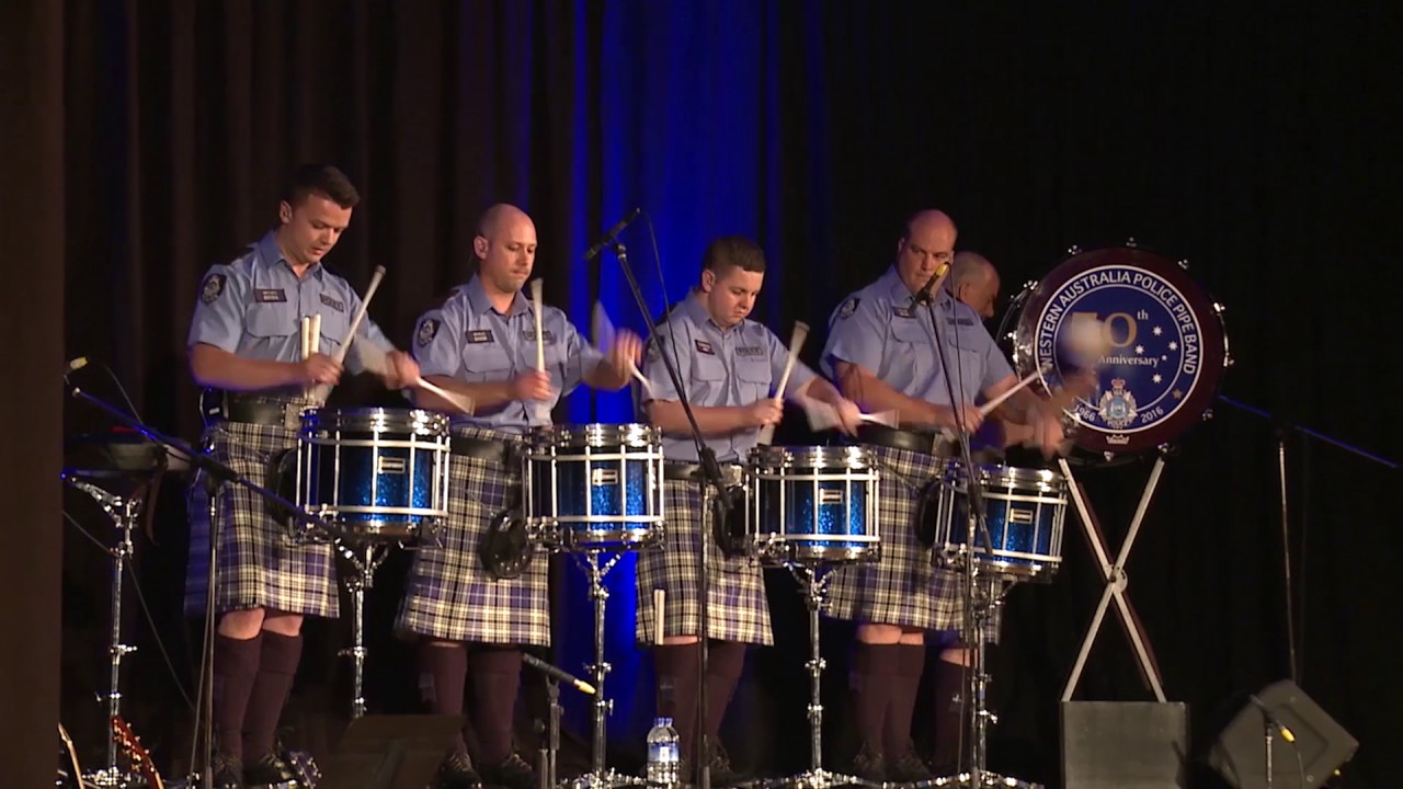 Western Australia Police Pipe Band - Drum & Bass Fanfare