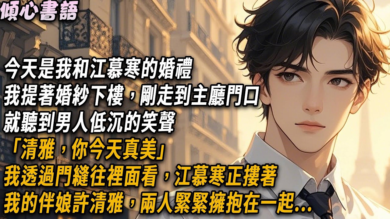 今天是我和江慕寒的婚禮，我提著婚紗下樓，剛走到主廳門口就聽到男人低沉的笑聲「清雅，你今天真美」我透過門縫往裡面看，江慕寒正摟著我的伴娘許清雅，兩人緊緊擁抱在一起...#小說 #故事分享 #情感