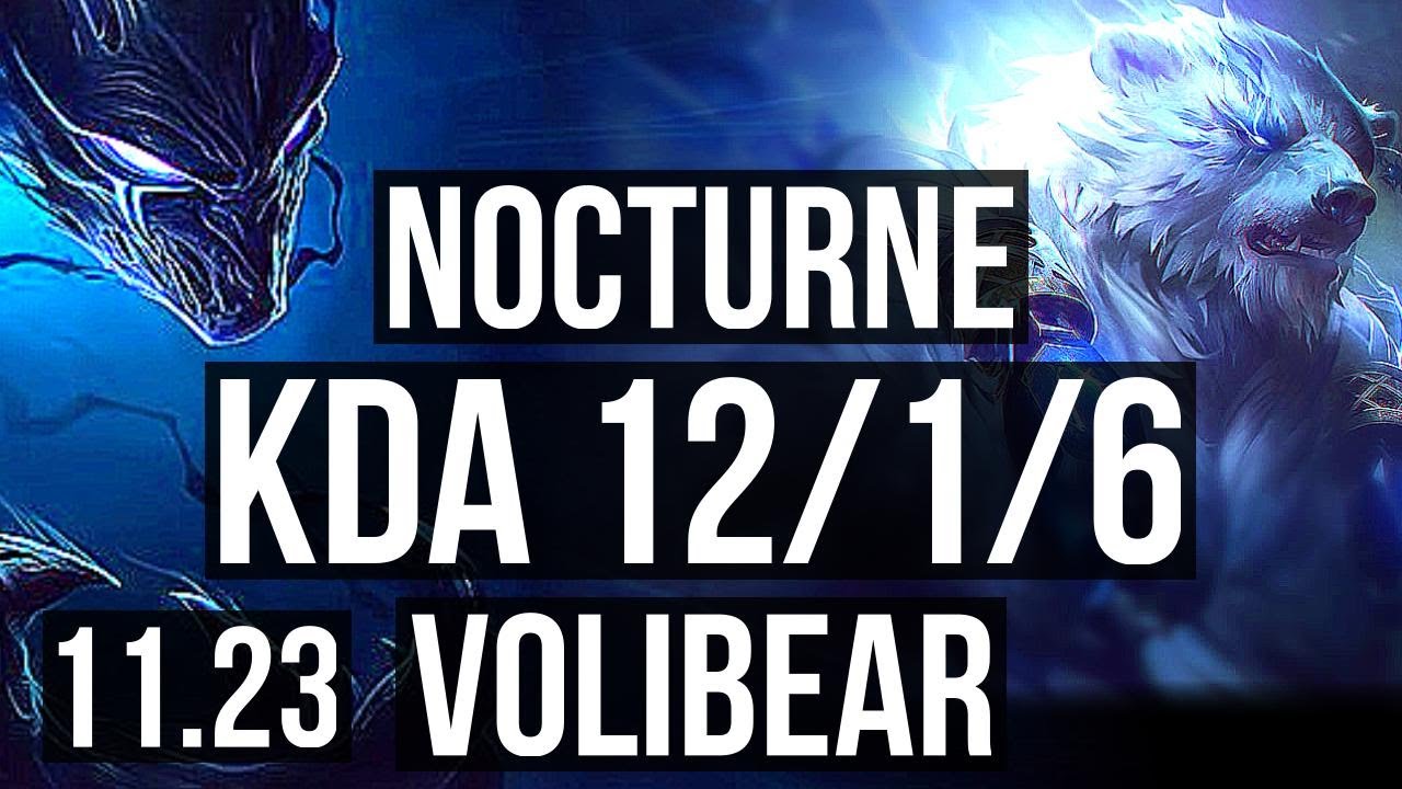NOCTURNE vs VOLI (JNG) | 12/1/6, Godlike | EUW Diamond | 11.23