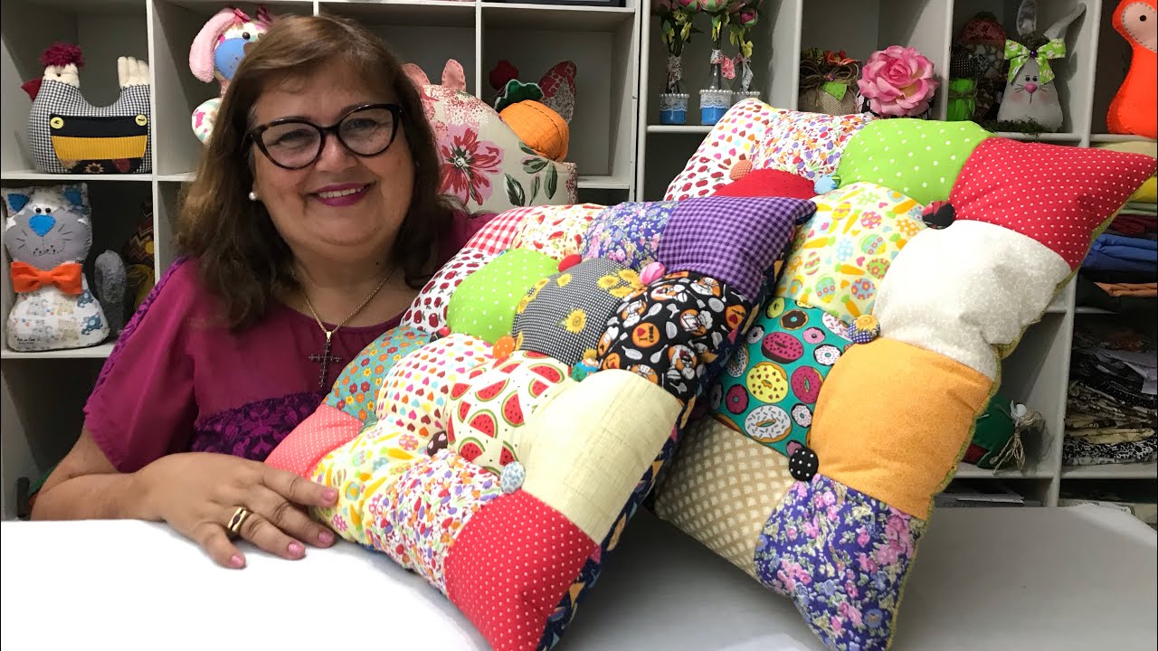 Almofada de retalhos modelo Tipo Futon