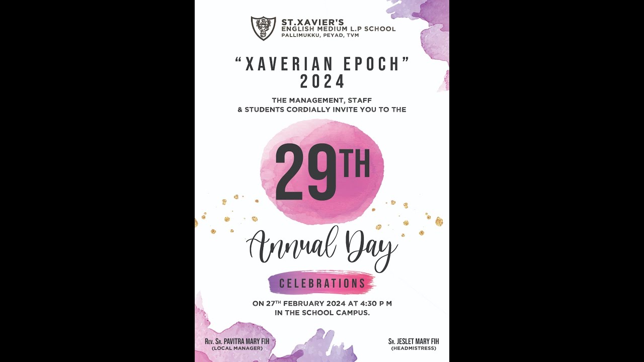 XAVERIAN EPOCH 2024 -29th ANNUAL DAY | ST.XAVIER'S English Medium L.P School