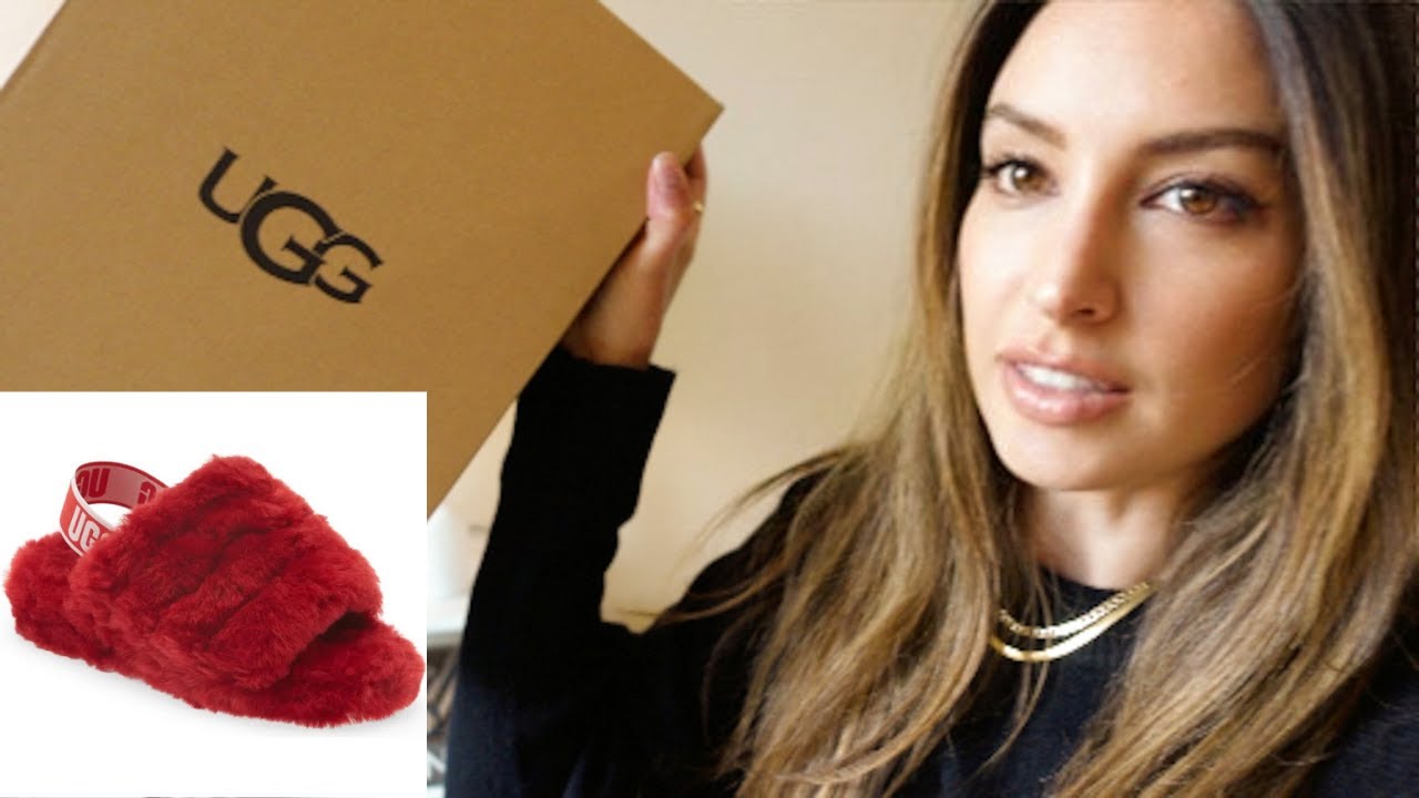 UGG Fluff Yeah Faux Fur Slingback Sandal Slipper: Unboxing, Try On & Review