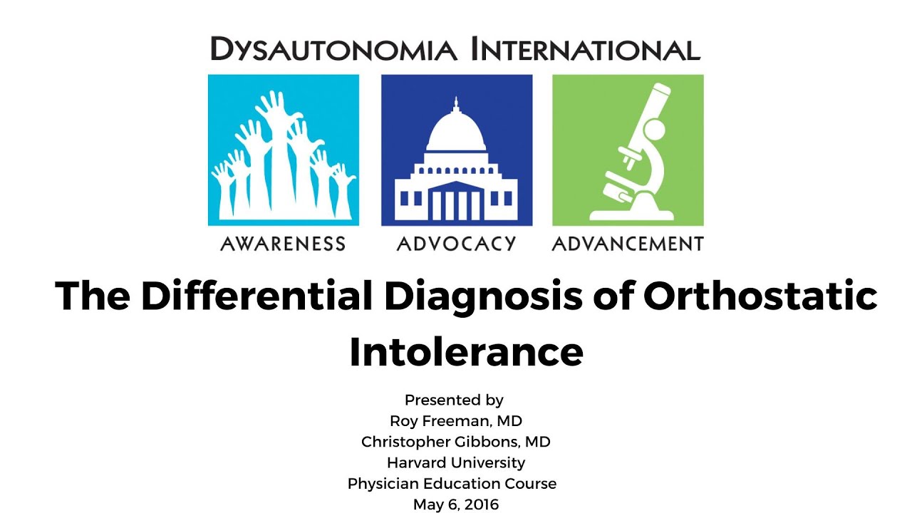 The Differential Diagnosis of Orthostatic Intolerance
