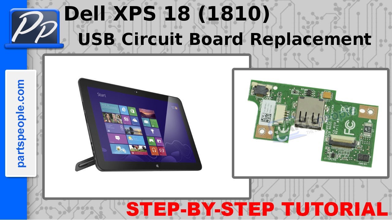 Dell XPS 18 (1810) Left-side USB Circuit Board Video Tutorial Teardown