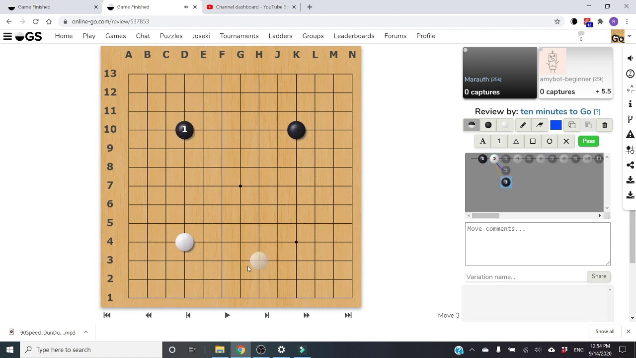 #25 Two Quick 30 Kyu Game Reviews (9x9 and 13x13)