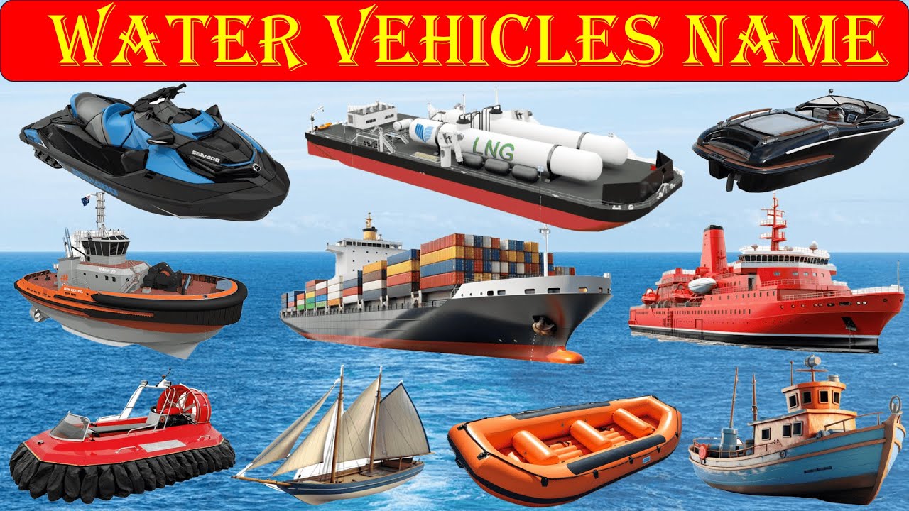 Water transport for kids video | water transport names | Water Transportation Names