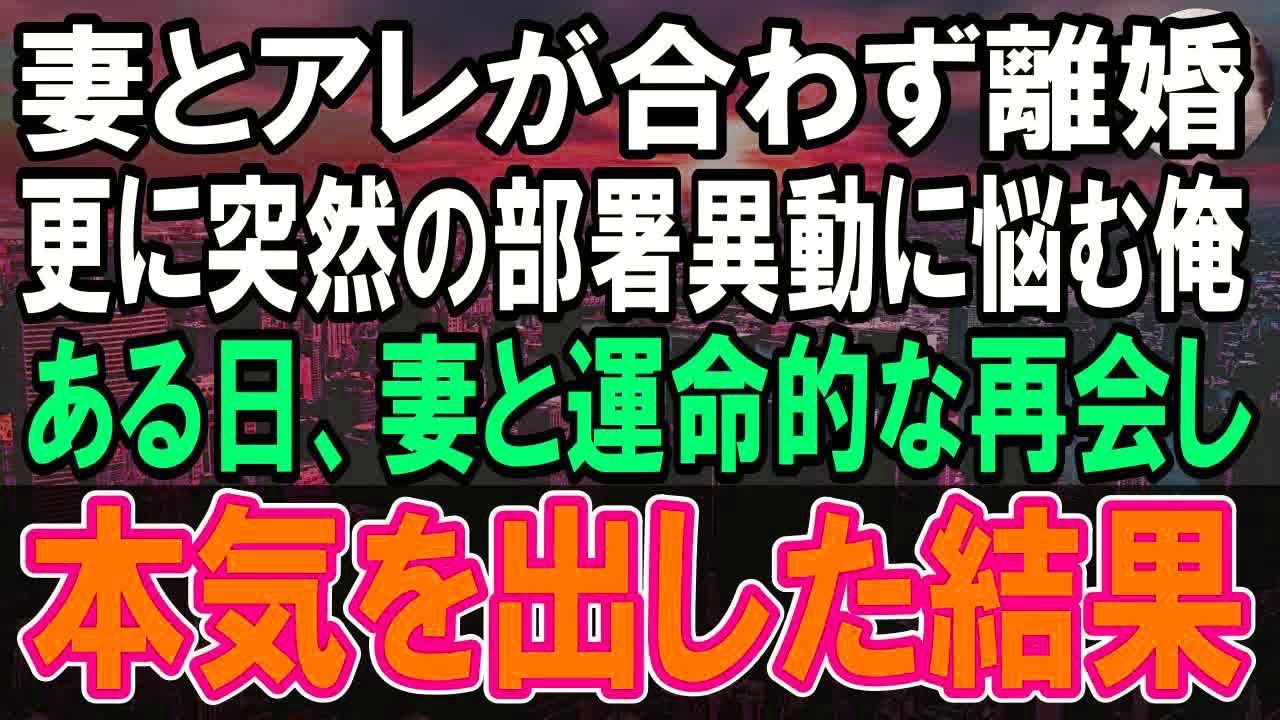 【感動する話】優秀な妻とアレが合わず離婚。その後、左遷を言い渡され、ボロボロに   。ある時、俺は元嫁と信じられない形で再会することに   【感動する話】【朗読】