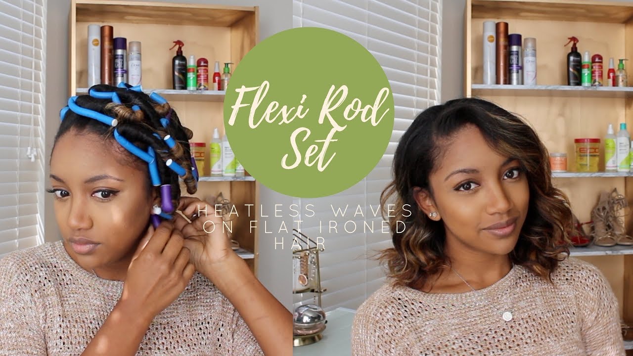 Flexi Rod Set on Straightened Hair | Heatless Waves