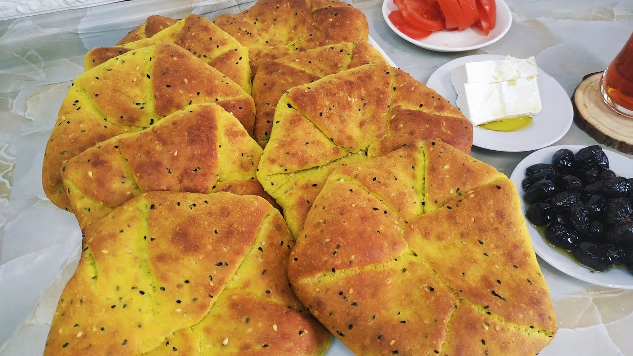 خبز المسفن الفلسطيني بزيت الزيتون 🌿🌿🌿