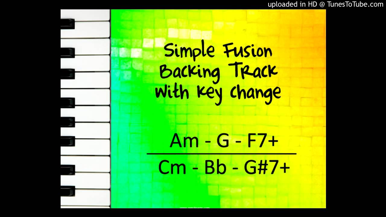 (Play Along) Simple Fusion Backing track with key change (Am to Cm)