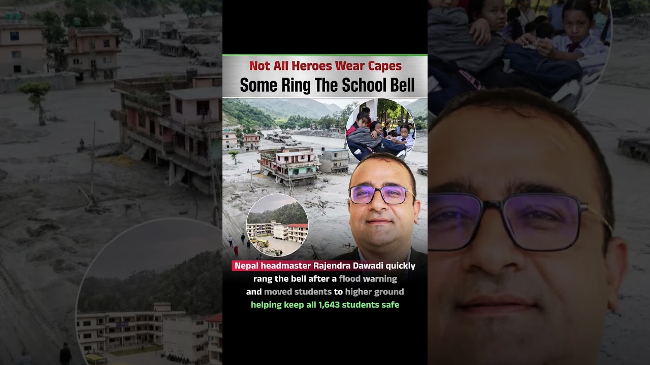 Nepal Headmaster Saves 1,643 Students During Flood Warning | Real Hero#shorts #ytshorts