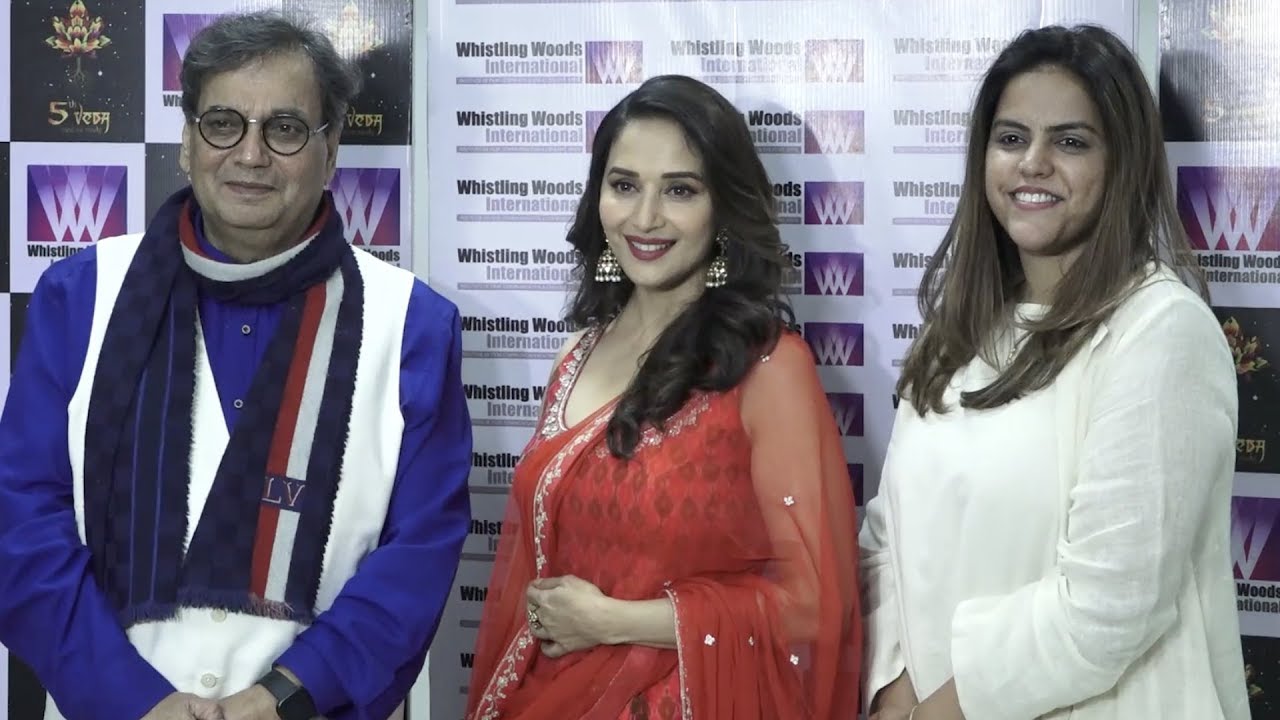 Madhuri Dixit with Subhash Ghai at Veda Cultural Hub at Whistling Woods