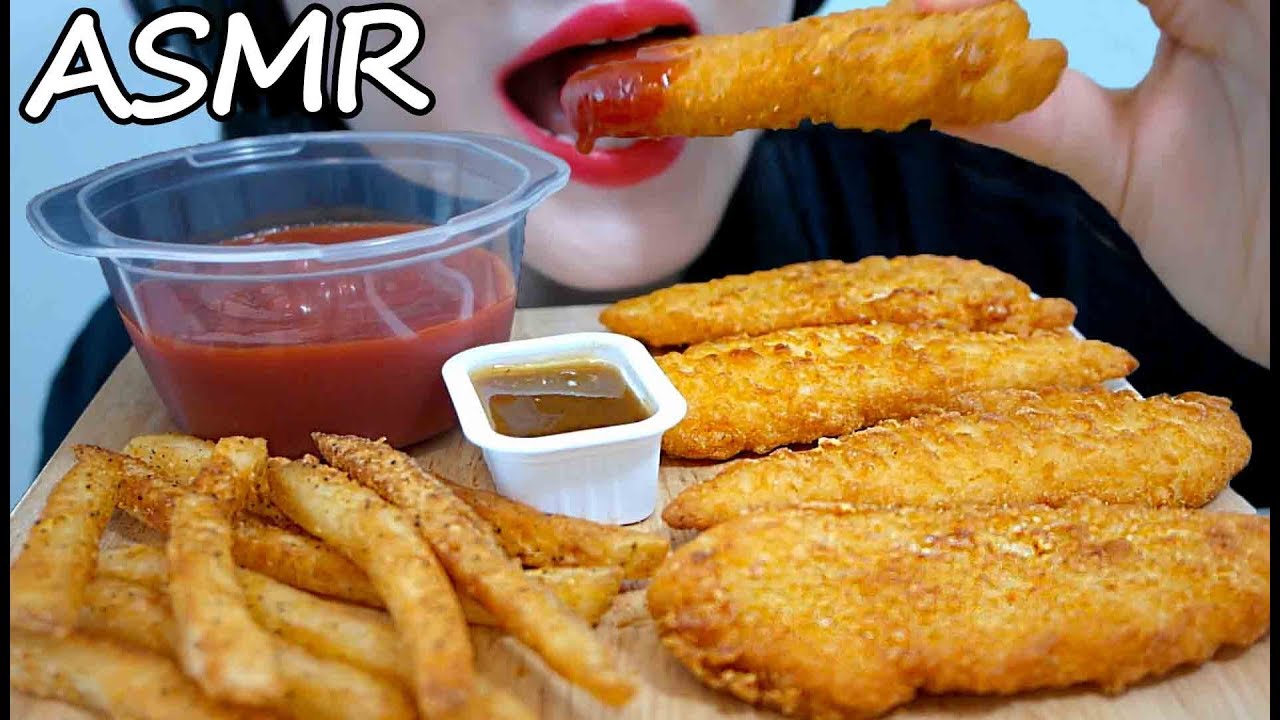 치킨 텐더 감자튀김 리얼사운드 먹방 ASMR EXTREME CRUNCHY Chicken Strips & Fries (Eating Sounds) No Talking