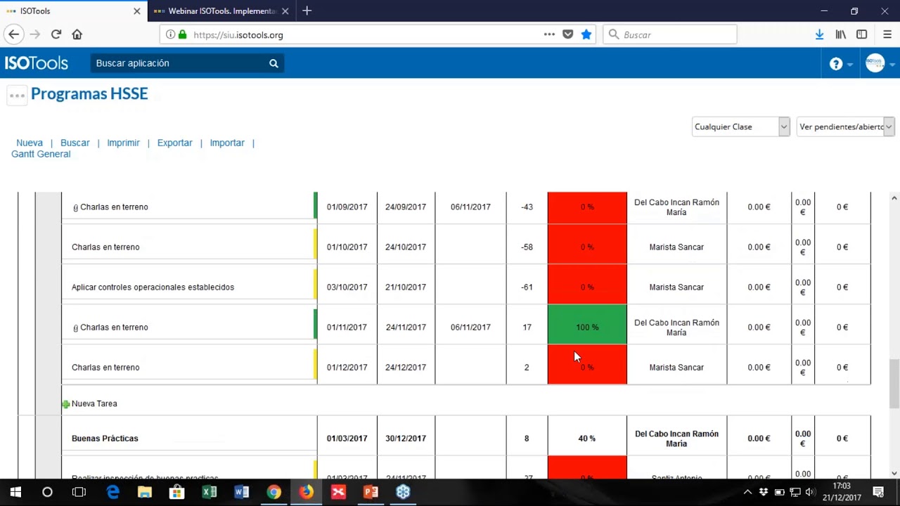 Webinar ISOTools. Implementaci&oacute;n de HSE, programas de control operacional II