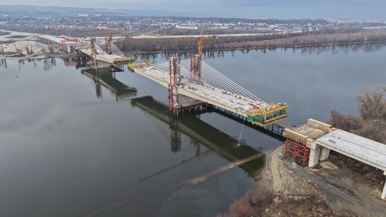 Peti novosadski most na Dunavu - dron video
