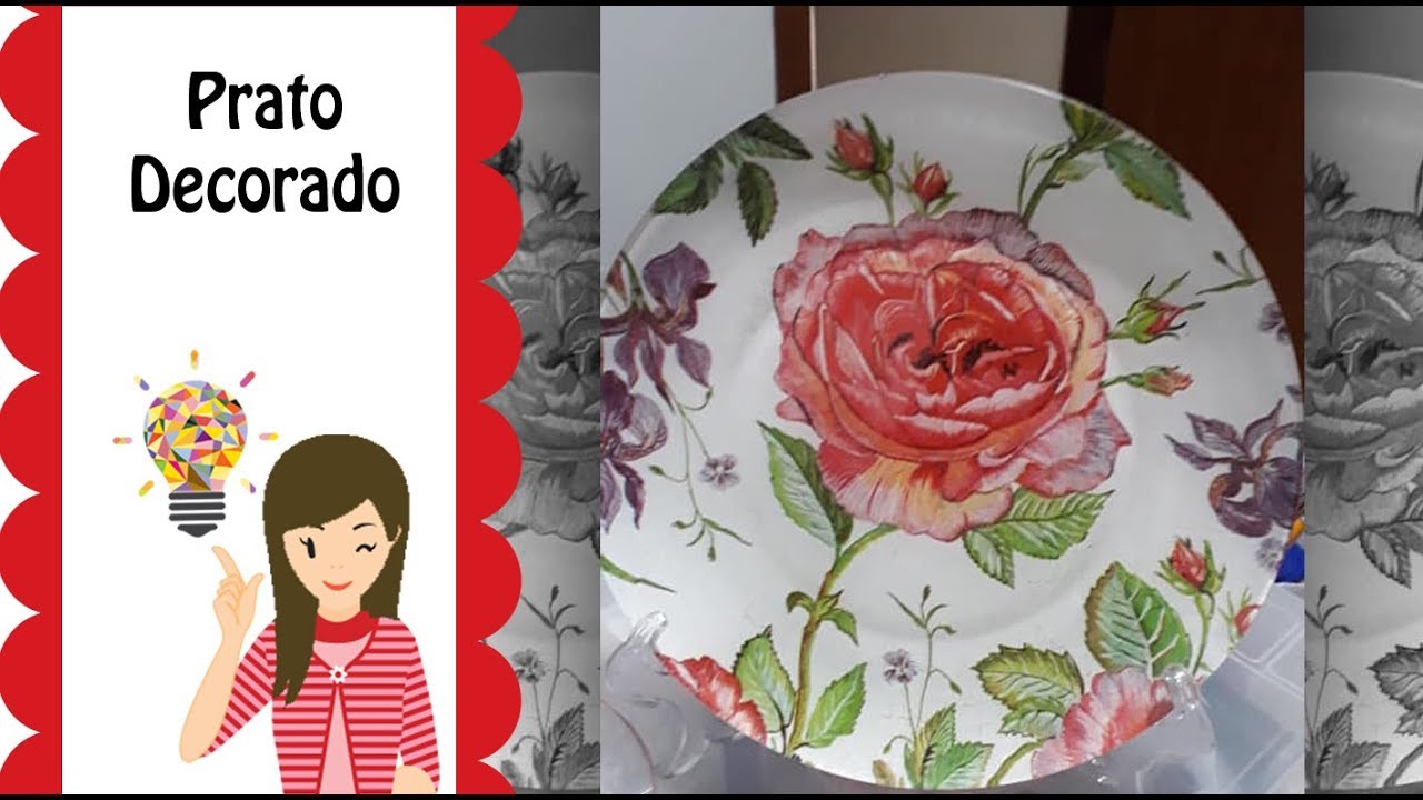 #1 Prato Decorado com Papel de Guardanapo - Elisete Alves