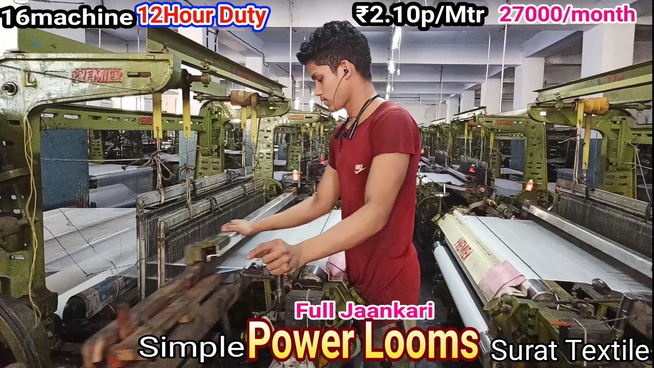 SURAT Ka Power Looms || Power Loom Ka Weaving Proses || Surat Sancha Machine || RohitTechMechDunia