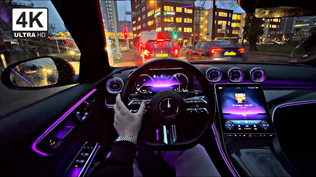 2025 Mercedes-Benz C300e 4K Night Drive by StarDrivery | Winter Highway & City Cruise (asmr)