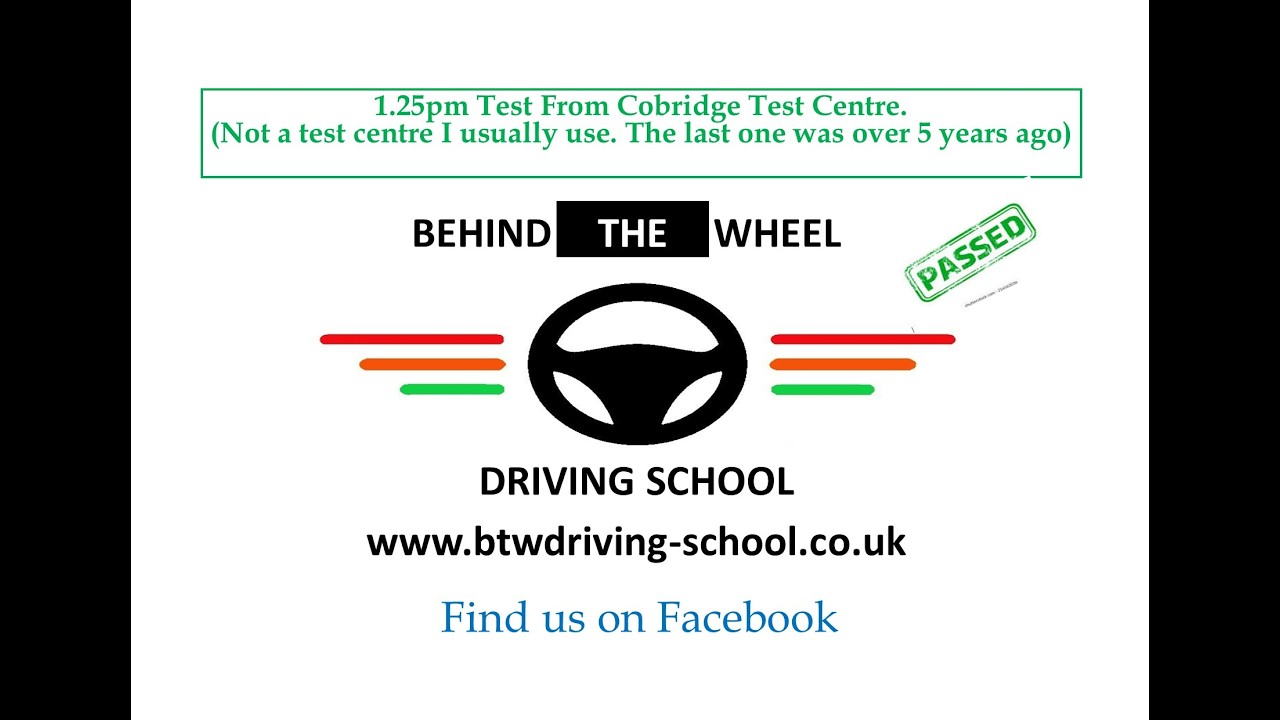1.25pm Driving Test From Cobridge Test Centre